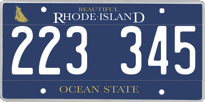 RI license plate 223345