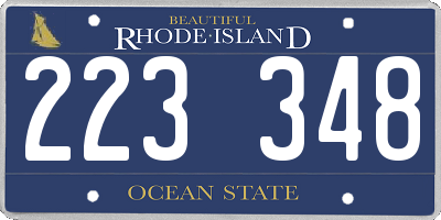 RI license plate 223348