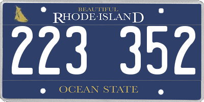 RI license plate 223352