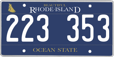 RI license plate 223353