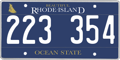 RI license plate 223354