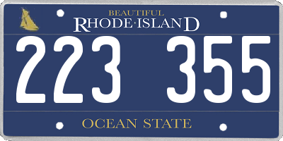 RI license plate 223355