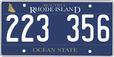 RI license plate 223356
