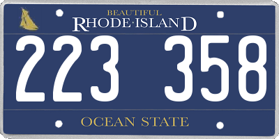 RI license plate 223358