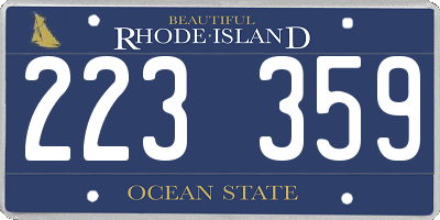 RI license plate 223359