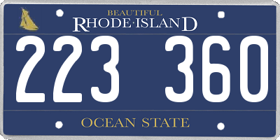 RI license plate 223360