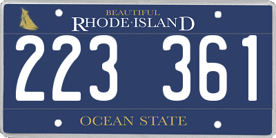 RI license plate 223361