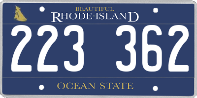 RI license plate 223362