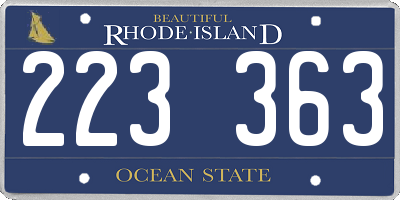 RI license plate 223363
