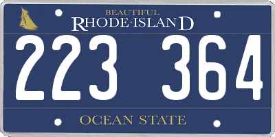 RI license plate 223364