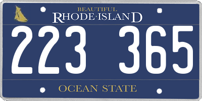 RI license plate 223365