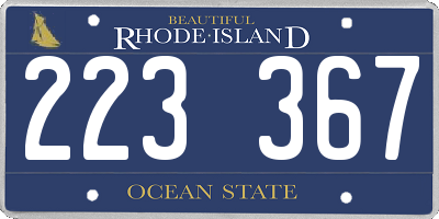 RI license plate 223367