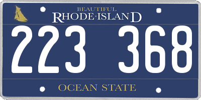 RI license plate 223368