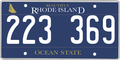 RI license plate 223369