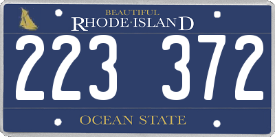 RI license plate 223372