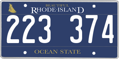 RI license plate 223374