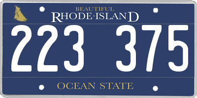 RI license plate 223375