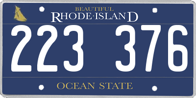 RI license plate 223376