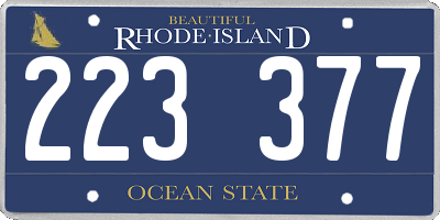 RI license plate 223377
