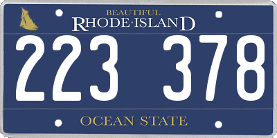 RI license plate 223378