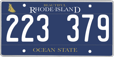 RI license plate 223379