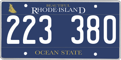 RI license plate 223380