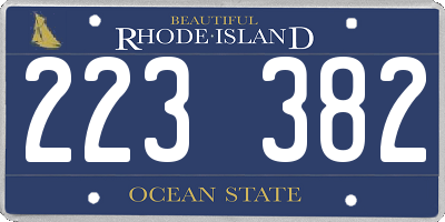RI license plate 223382