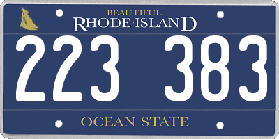 RI license plate 223383