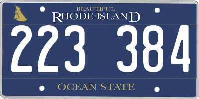 RI license plate 223384