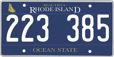 RI license plate 223385