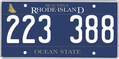RI license plate 223388