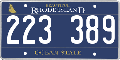 RI license plate 223389