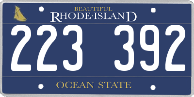 RI license plate 223392