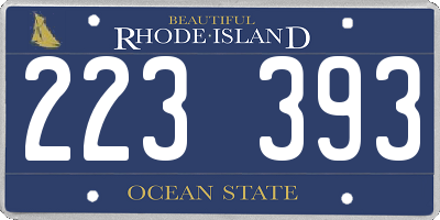 RI license plate 223393