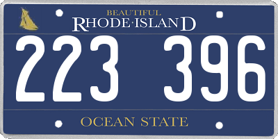 RI license plate 223396