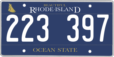 RI license plate 223397