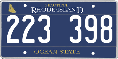 RI license plate 223398