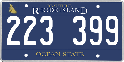 RI license plate 223399