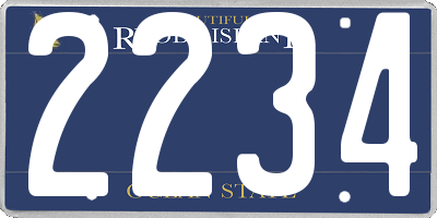 RI license plate 2234