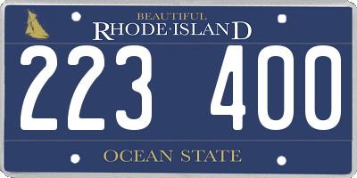 RI license plate 223400