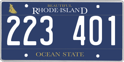 RI license plate 223401