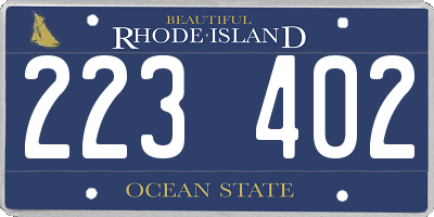 RI license plate 223402