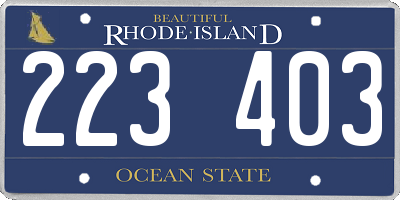 RI license plate 223403