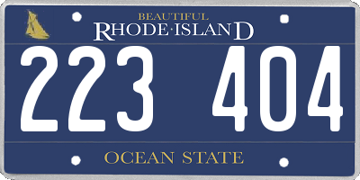 RI license plate 223404