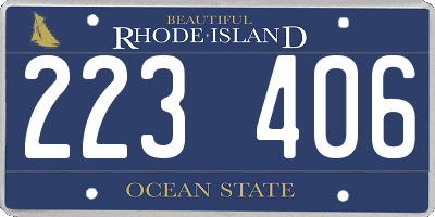 RI license plate 223406