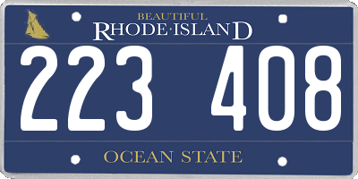 RI license plate 223408