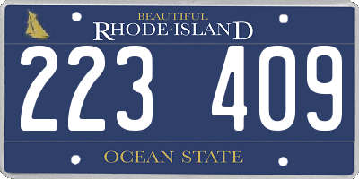 RI license plate 223409