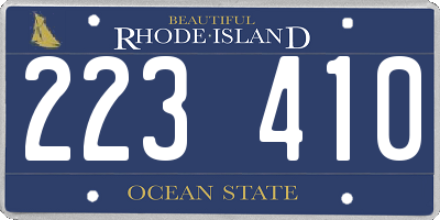 RI license plate 223410