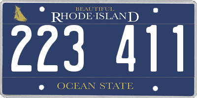 RI license plate 223411