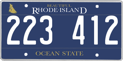RI license plate 223412